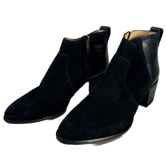 Madewell Women's Black Suede & Leather The Asher Boot Size 8 - Picture 1 of 4